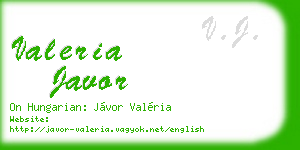 valeria javor business card