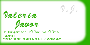 valeria javor business card